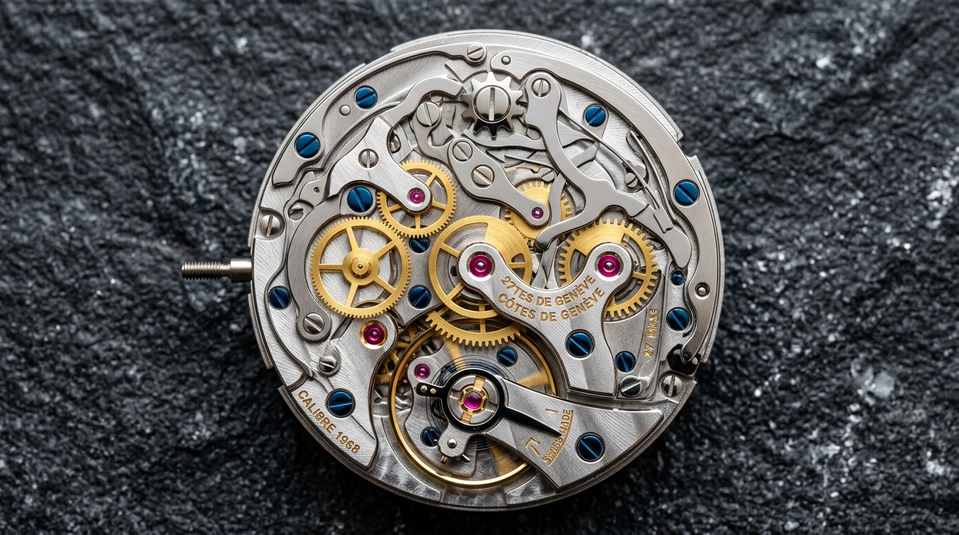 Haute Horlogerie timepiece movement with hand-beveled chronograph levers